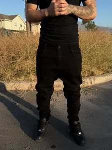 Men's Fitted Casual Aesthetic Solid Color Plain Jeans, Elastic Straight Leg Pants with Slant Pockets, Soft Cotton Fabric for All Seasons, Menswear