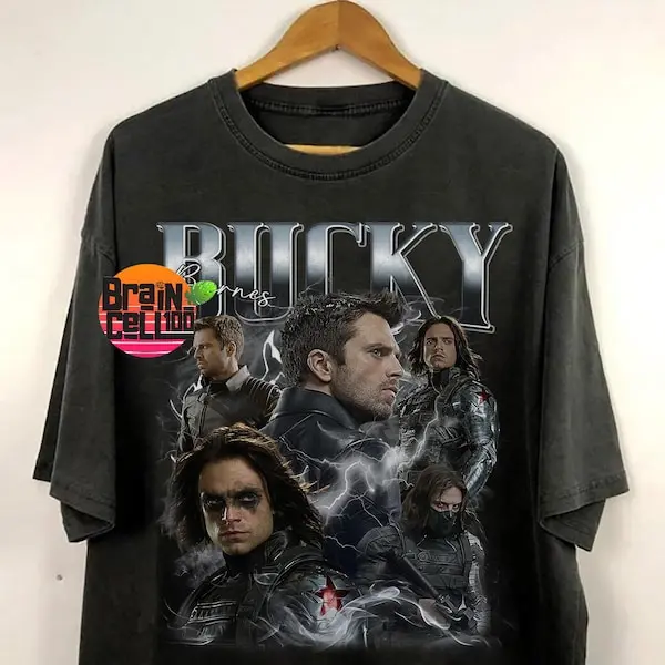 Graphic Bucky Barnes Sebastian Stan Vintage 90s Bootleg T-shirt, Sebastian Stan Shirt Sweater 90s Movie Shirt Bucky Barnes Winter Soldier