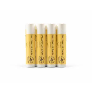 Tallow Lip Balm Unscented 4 Pack