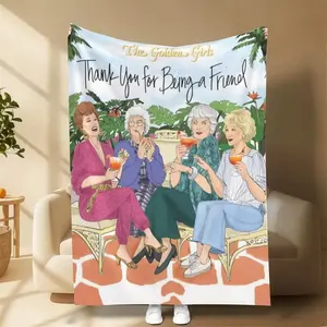 The Golden Girls Blanket Cartoon GG Throw Blanket for Couch Bed Sofa Luxurious Warm Cozy for All Seasons Family Friends Perfect Christmas Present