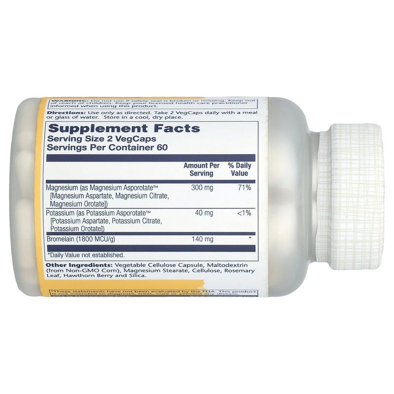 Solaray Magnesium Potassium Asporotates™ with Bromelain, 120 VegCaps