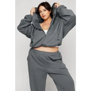 Zip Cloud Hoodie - Smoke (with toggles)