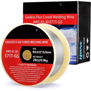 Flux Core Welding Wire .035", 2lb AWS E71T-GS Gasless Flux Core Welding Wire .035 with Low Splatter, 035 Flux Core Welding Wire  ABS Plastic Spool Welding Wire for All Position Arc Welding.