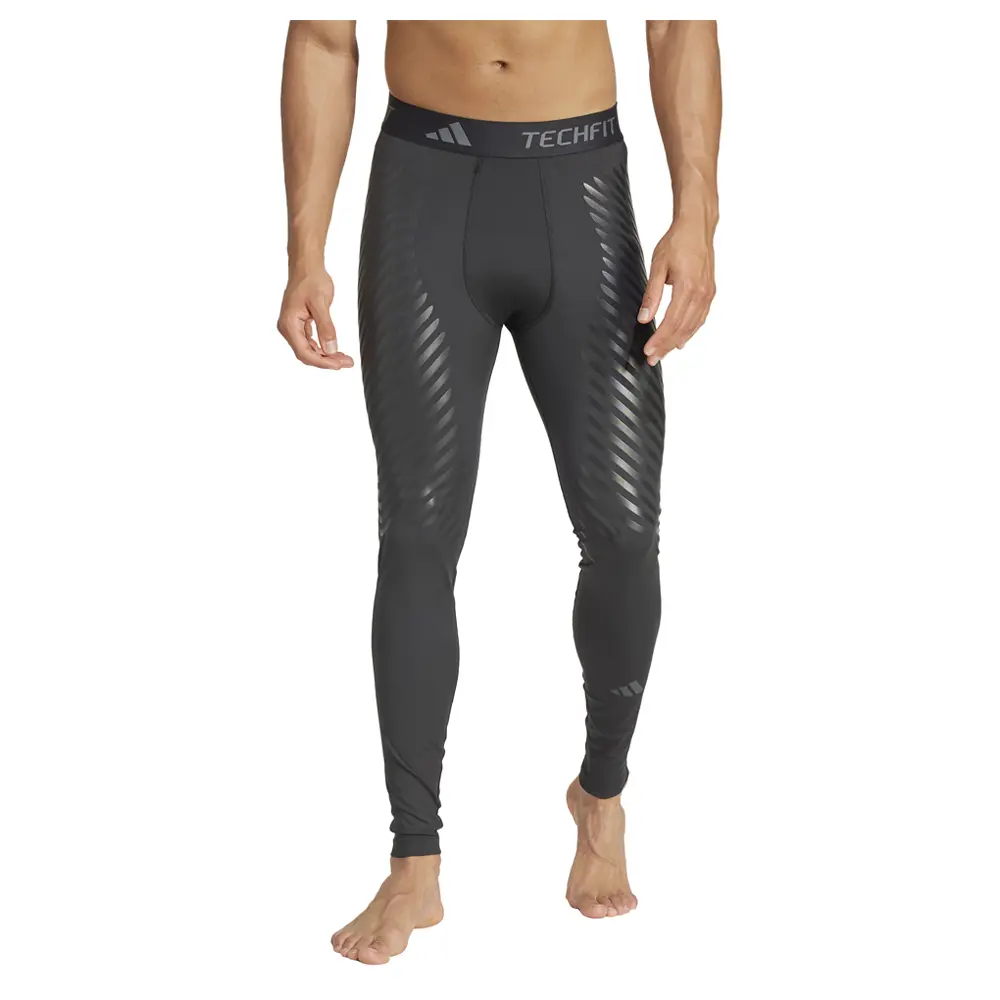 adidas Mens Techfit Control Long Leggings Training Casual - Black