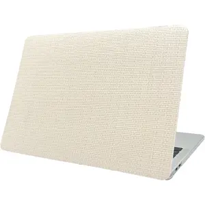 Beige Woven Fabric Design for MacBook Air 15 inch Case Model A3114 A2941 2024 2023 M3 M2 Chip