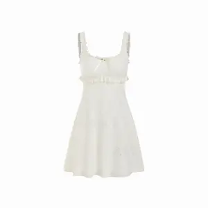 Cider Lace Floral Ruffled Scoop Neckline High Rise Mini Nightdress