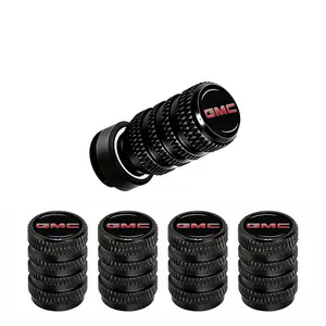 Red & Black Tire Valve Stem Caps 5 Pack Universal Car Tire Valve Stem Protective Covers Auto Parts & Car Accessories Dustproof Leak-Proof Seal Fit for GMC Most Cars SUV Trucks Wheel Tire Valve Stem Protection