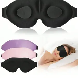 1 Piece 3d Contour Sleep Eye Mask, Lightweight And Comfortable, Ideal For Deep Sleep And Relaxation, Adjustable Soft Eye Mask, Sleeping Mask, Suitable For Yoga, Travel, Daily Use, School, Travel Essentials, Home Essentials, Eye Mask, Sleep Mask