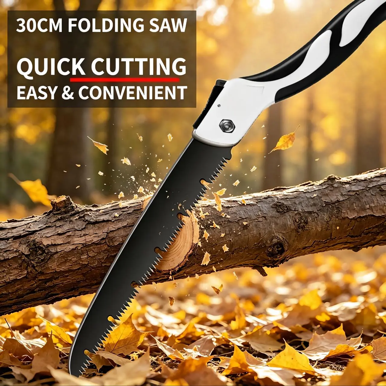 Portable Folding Pruning Saw Single Pack, Handheld Sharp Hardened Carbon Steel Manual Wood Saw, Ergonomic Non-Slip Handle Design, Ideal for Garden Tree Pruning, Firewood Cutting, Outdoor Camping, PVC Pipe & General Timber Cutting