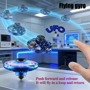 Hand-controlled space flying  , LED cool lights, space  boomerang floating , Galaxy finger carousel, cool electric  for boys and girls, outdoor  for teenagers, neon lights for easter gifts toys ball