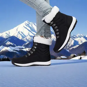 Women's Classic Waterproof Ski Boots and Rain Boots - Versatile for Skiing & Rain - Comfortable & Durable - Perfect for Outdoor Enthusiasts lace-up snow boot Footwear Winter