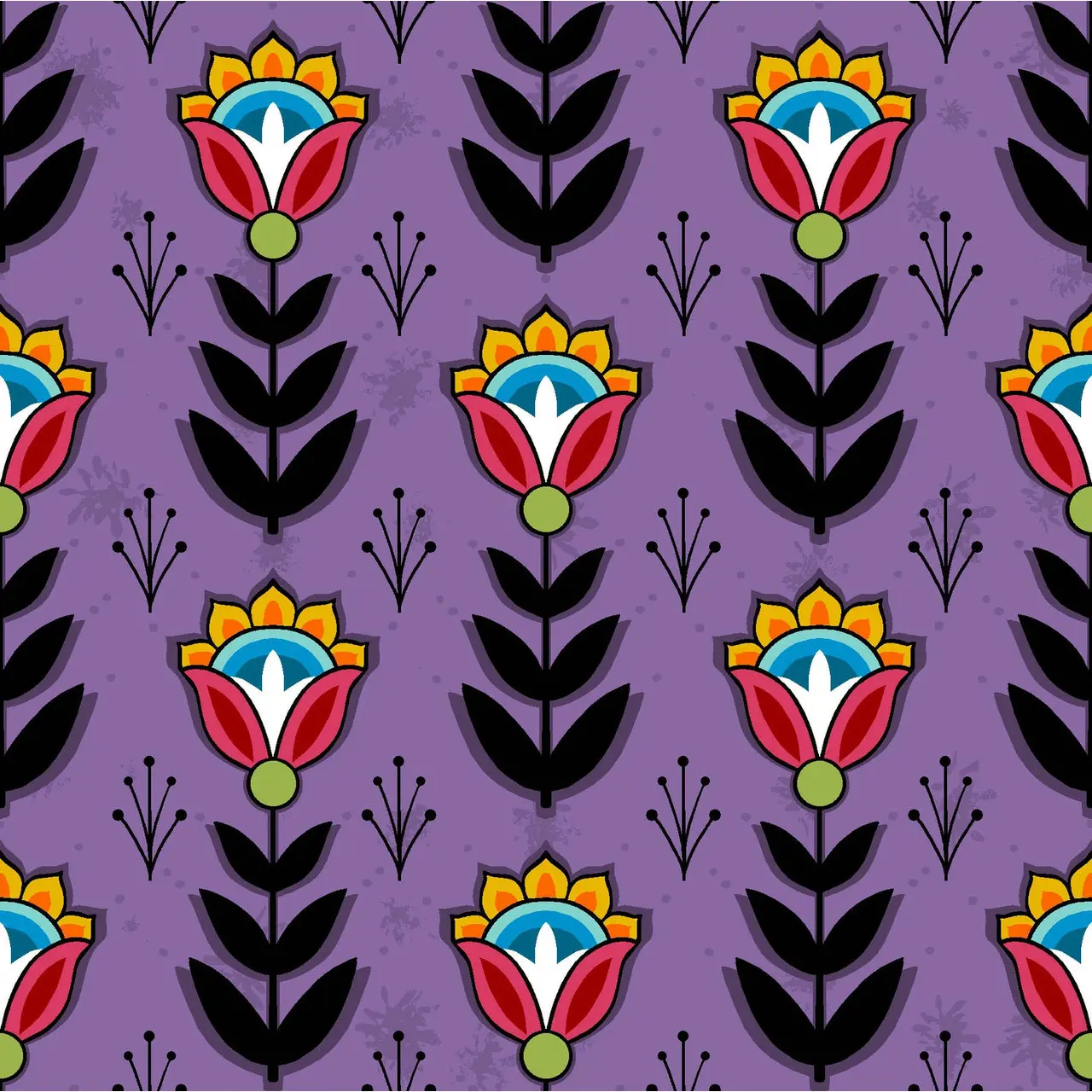 Shannon Gustafson SG8 Native Floral Purple - 100% Cotton Fabric