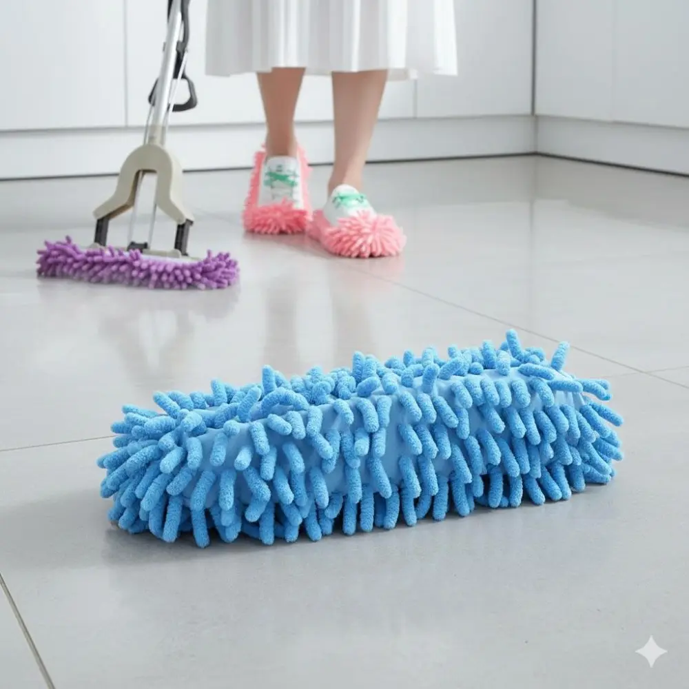 Detachable Washable Anti-Slip Cleaning Slippers | Multi-Function Pet Hair & Dust Mop Shoes for Floors | Home Cleaning Tool for Hardwood & Tile | Reusable Foot Cover Duster & Polisher for Effortless Cleaning