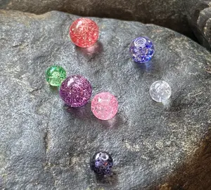 Body Jewelry Replacement Parts - 10pk Super Glitter Threaded Balls