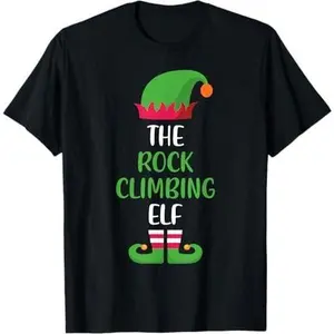 Rock Climbing Elf Family Matching Group Christmas Pajama Gi T-Shirt