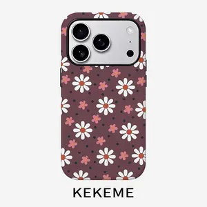 Polka Daisies Creative Pattern, Stylish and Unique 2-in-1 Phone Case, Durable and Anti-Drop, Suitable for iPhone 17 16 15 14 13 12 11 Plus Pro Max Air, Samsung Galaxy S Series and A Series, Gift to Friends and Family