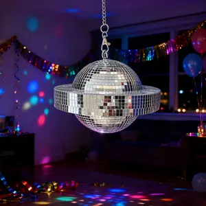 Disco Ball Rotating Mirror Reflective Ball, Glass Laser Hanging Decoration, Instantly Ignite Dance Floor, Party Atmosphere Enhancer