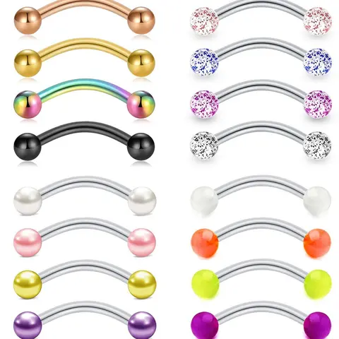 Fashionable Faux Pearl & Rhinestone Decorated Body Jewelry, 20pcs/set Mixed Color Body Piercing Jewelry, Fashion Body Jewelry for Women & Men, Rhinestone Belly Ring, Belly Button Piercing, Navel Piercing Jewelry, Body Jewellery