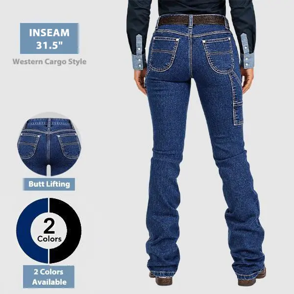 Flamingals Wash Mid Rise Bootcut Carpenter Jeans Womenswear Western Chic Stretchy 31.5'' Inseam Flamingals Wash Mid Rise Bootcut Carpenter Jeans Womenswear Western Chic Stretchy 31.5'' Inseam