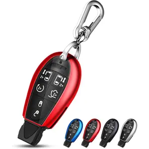 for Dodge Key Fob Cover with Keychain TPU Key Case Compatible with 2008-2018 Dodge Ram Jeep Chrysler Model Accessories (Red)