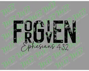 FORGIVEN GRUNGE BLACK DTF PRINT