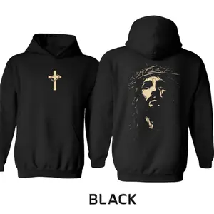 Jesus Christ Crown Of Thorns Hoodie – Christian Religious Pullover, Faith Apparel With Cross, Spiritual Gift For Believers & Worshipers, For Men & Women