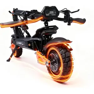 K11 Adult Electric Scooter, 1600W Motor, 48V/21AH Battery, 37-mi Range, 40-mph Speed, 11" Off-Road Tires, Foldable Design, Dual Braking System, Dual Suspension, 440-lbs Max Load