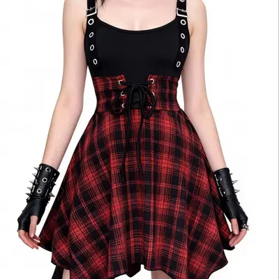 plaid grunge dress Grunge Plaid Mini Dress – General Pants Co main image 1