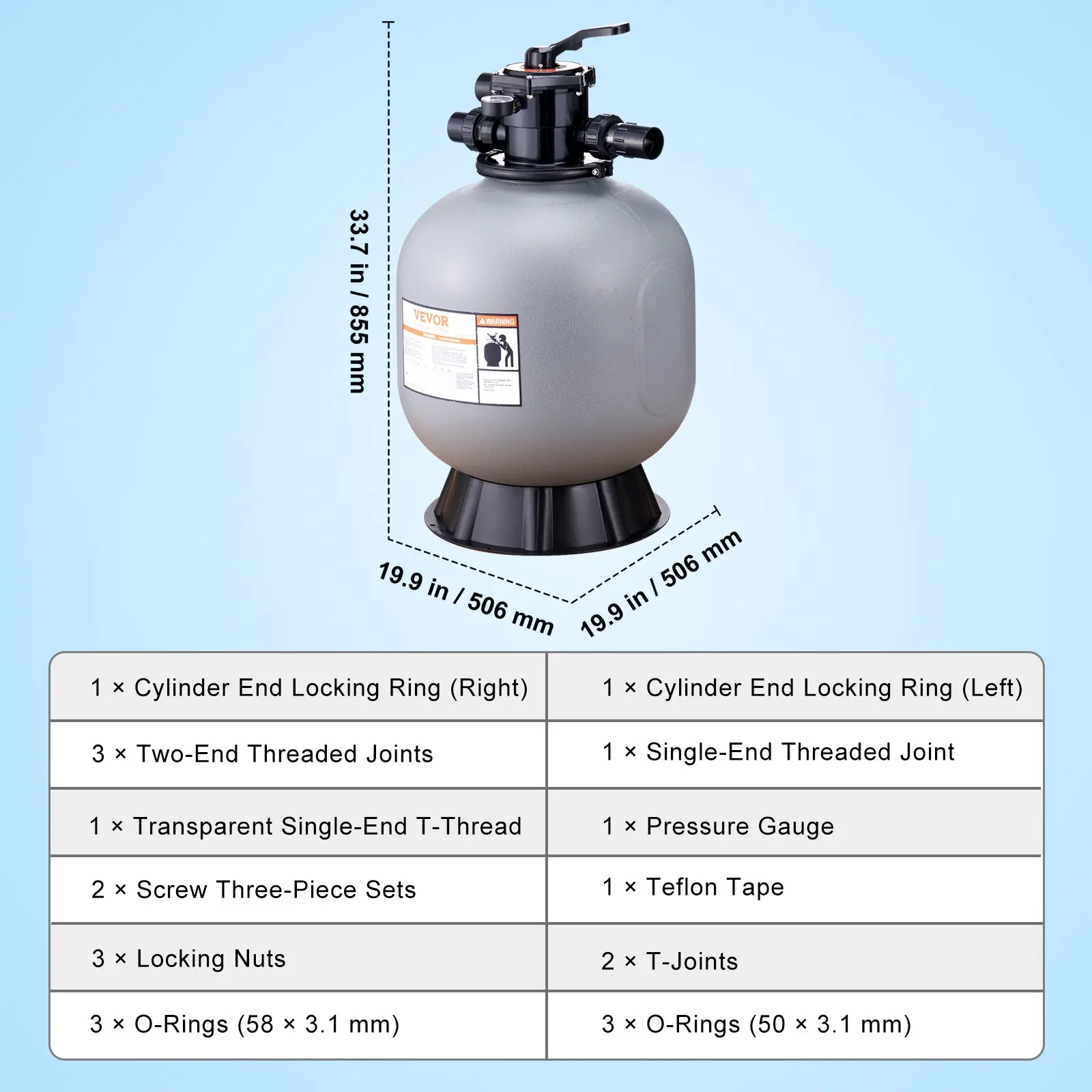 55 GPM【Cylinder Size: 22 inch】