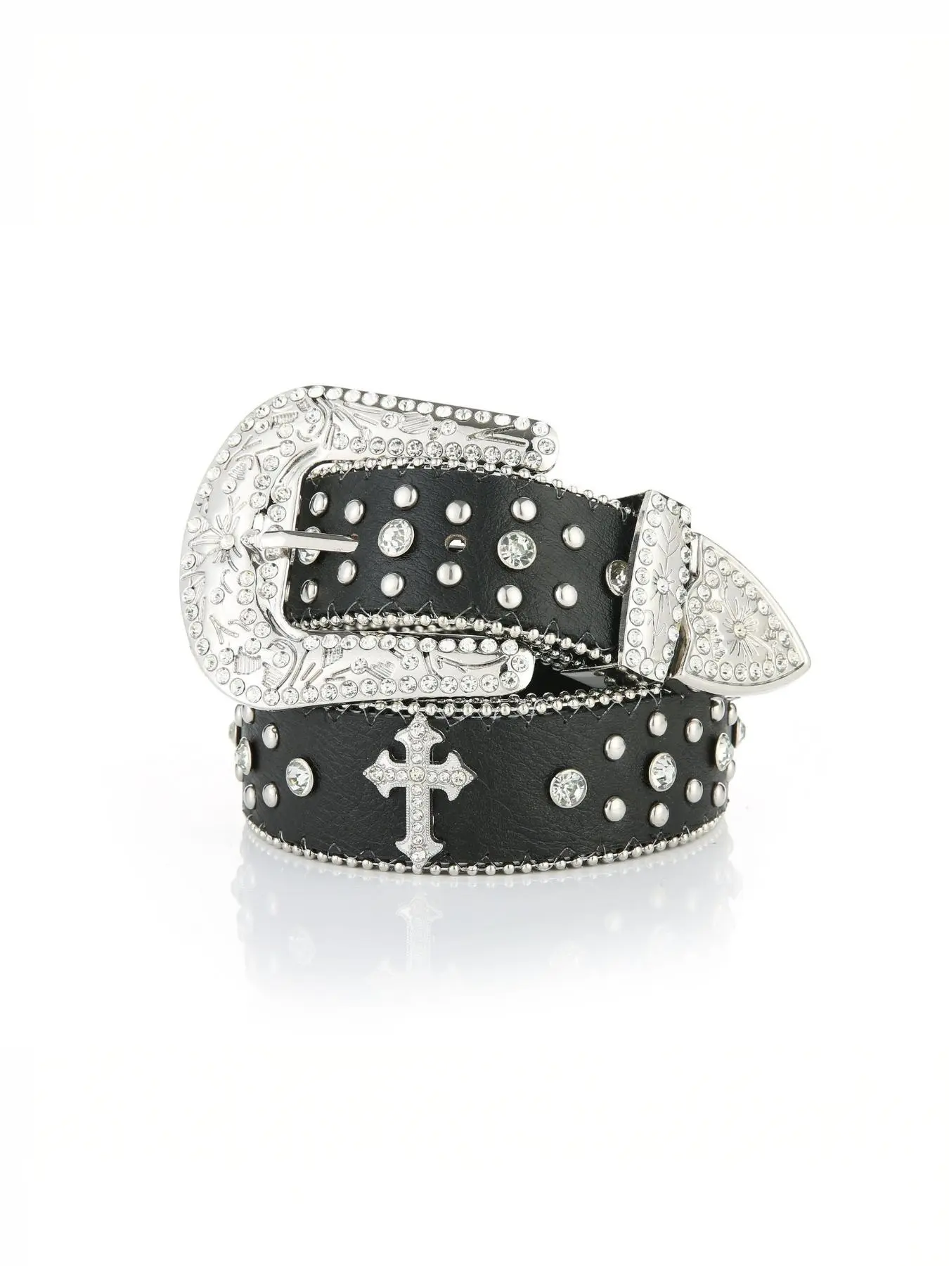 Women's belt, rhinestone-studded, fashionable, versatile, full rhinestone, wide PU crystal belt, hip-hop style, casual style, Rhinestones Belt, Rhinestone Decorated Belt, Decorative Belt
