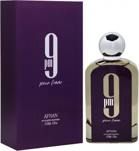 Afnan 9 PM Pour Femme EDP Spray for Women 100 ml - 3.4 oz - Notes  Apple, Lavender, Bergamot, Orange Blossom Vanilla, Amber I Long Lasting Fragrance