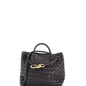 Pre-owned Bottega Veneta Leather Top Handle Bags Andiamo Top Handle Bag Intrecciato Nappa Small by Rebag