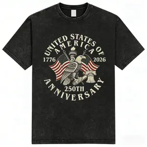 250th Anniversary Comfortable Colorful Shirt, American Flag Vintage T-Shirt, Independence Day Patriotic Gift, Unisex, Commemorative Gift