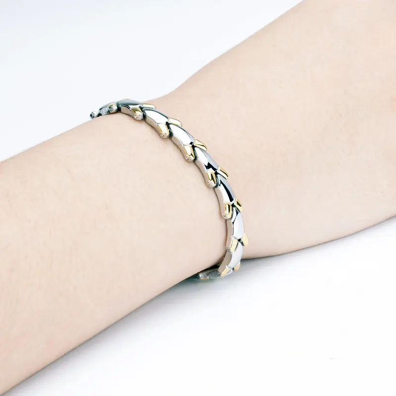 Creative Women's Titanium Germanium Magnetic Bracelet with Natural Stones to Adjust Human Magnetic Field and Improve Sub-Health