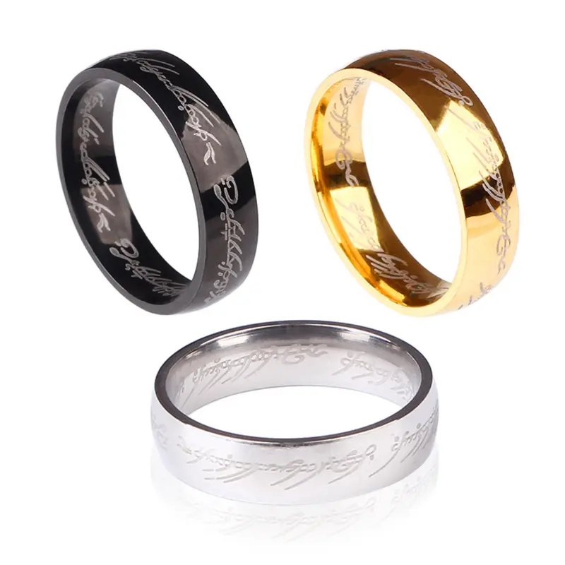 Minimalist Lord of the Rings Magic Ring - Hypoallergenic Titanium Steel, Multi-Size Unisex Inspirational Jewelry for Adults' Daily Use, Men's Accessories for Franchise Fans