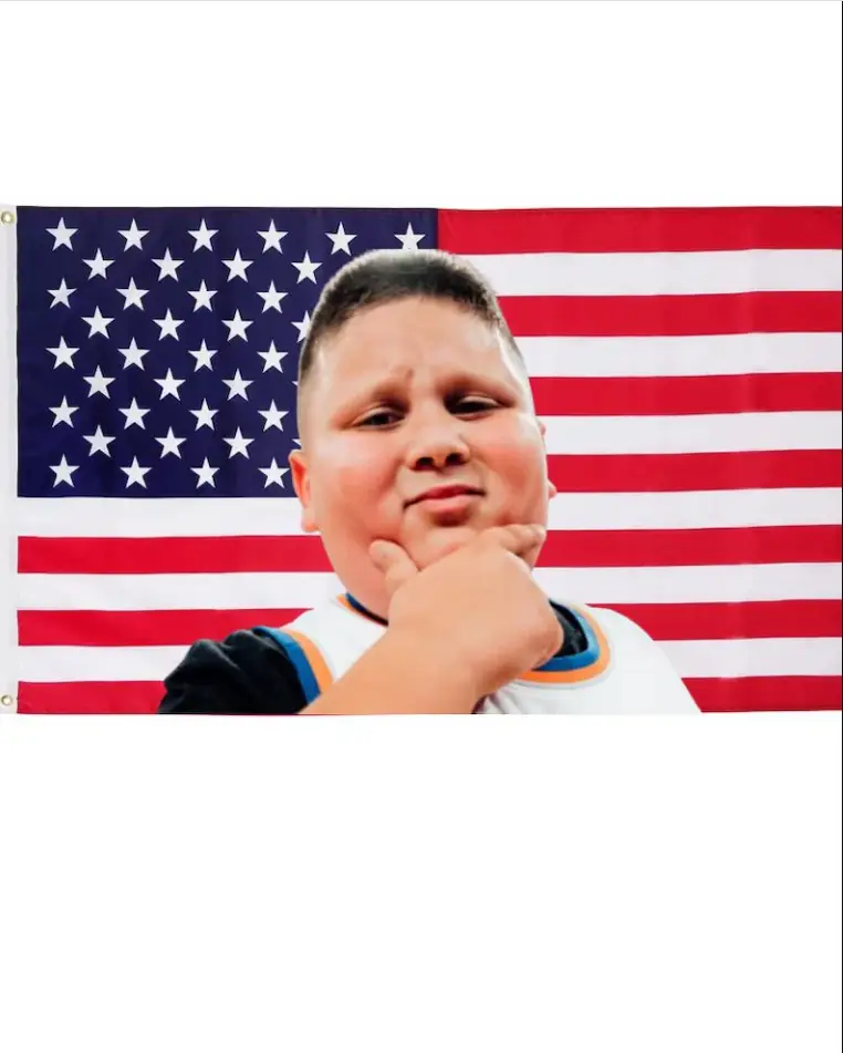 AJ, Big Justice & The Rizzler USA Flag Merch – Costco Guys TikTok Stars Face Flag Gift1 – Patriotic Deco