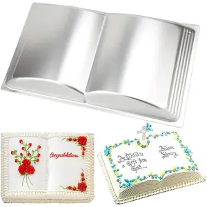 Book Shape 3D Birthday Cake Pan Aluminum Alloy Nonstick Cake Molds Baking Tools