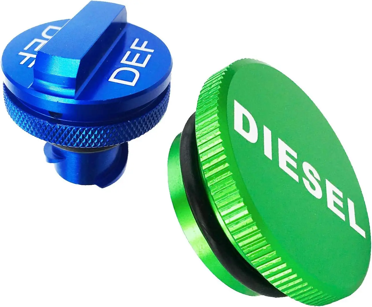 Diesel Fuel Cap for Dode Ram, Aluminum Factory Combo Pack - Manetic Diesel Fuel Cap & DEF Cap for RAM 1500 2500 3500 Trucks (2013-2019)