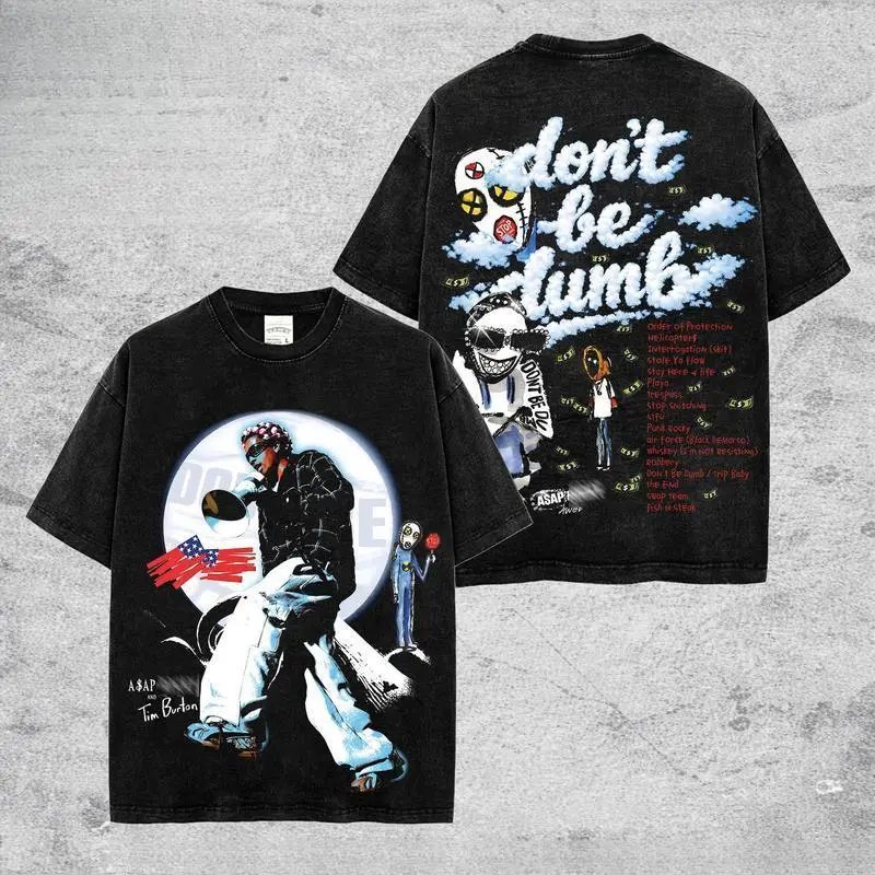 Rocky Don't Be Dumb 2026 Merch # 3 - Asap Mob Fans High-quality Cotton T-Shirt, Rakim Mayers Fan Shirt Hip-Hop Shirt, Don't Be Dumb Tour Merch, Gift For Flacko Rap Fan Graphic Tee.
