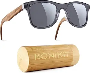 Gray Stylish and Sustainable Bamboo Sunglasses - The Hottest Trend on TikTok!