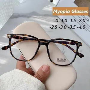 Finished Ladies Myopia Glasses Retro Anti Blue Light Blocking Near Sight Eyeglasses Optical Prescription Short-sight Eyewear