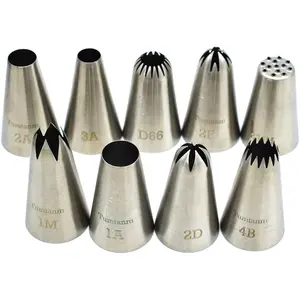 9 pack Large piping nozzles, Seamless Icing Nozzles for Cake Decorating