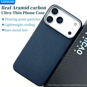Real carbon Fiber Phone Case for iPhone 17Pro/17Promax Aramid Fiber Protective Shell of iPhone air cover