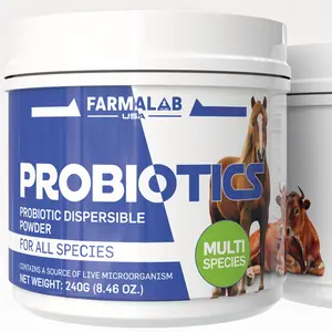 Farmalab Probiotics Dispersable Powder for All Pets, 240 gm, Multi-Species Formula with Live Microorganisms for Digestive Health