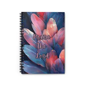 Praise the Lord. Christian Journal. Feather Notebook, Inspirational Gift, Faith-Based Journal. Spiral Notebook. Prayer Journal. Bible Study