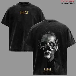 Ghost Band Vintage Washed T-Shirt, Papa Emeritus Skull Mask Graphic Tee, Rock Sound Awards 2025 Inspired Shirt, Gothic Rock Streetwear Unisex Oversized 19R