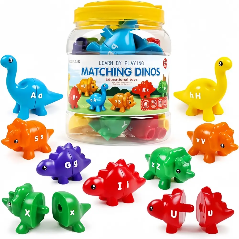 Dinosaur Alphabet Letter Learning Toys for Toddlers 1-5, Preschool Montessori Educational Language Tool, Alphabet Tool Cards & Kids Learning Cards, Toddler ABC Letter Learn Letter, Educational Tool Skill Building,,School Education Dino,learn letter outdoo