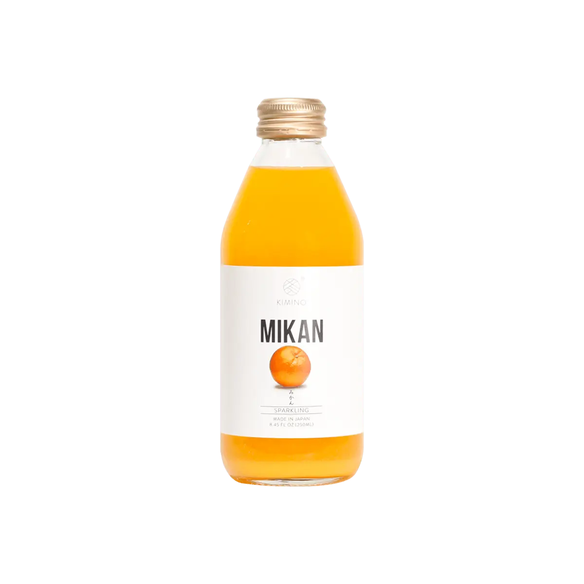 KIMINO Japanese Orange Sparkling Water 250ml - Zero Fat, Low Calorie, All Natural Refreshing Drink