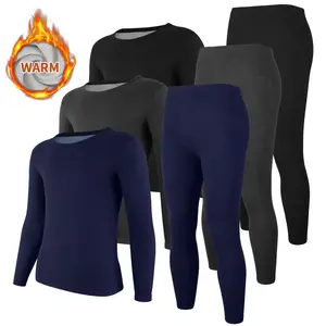 1/2/3 Pack Menswear Long Johns Thermal Underwear Fleece Lined Base Layer Tops&Pants  Winter Warm Soft Stretch Sets Spandex Plain Smooth Classic Stretchy
