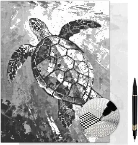 Ocean Motion Sea Turtle Dot Painting Kit for Adults — 13×17 Canvas with Dual-Tip Marker